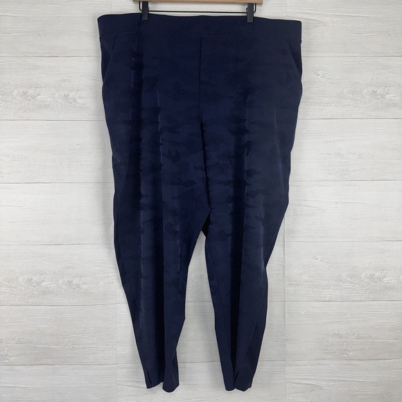 Athleta Brooklyn Ankle Camo Pants Women Plus Size 24 Blue Lightweight Pockets - Picture 2 of 14